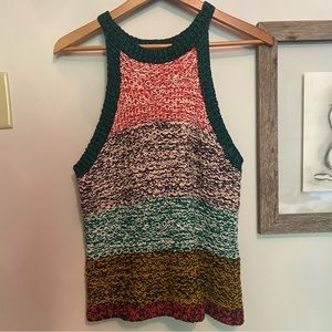 Anthropologie multicolored knitted tank top | Size MP